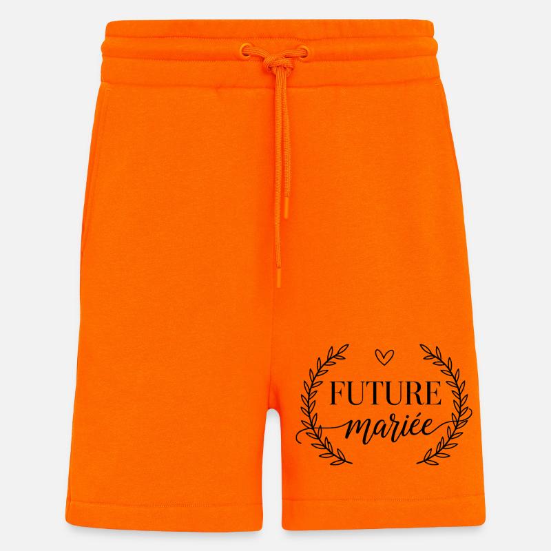 Future mariée design fun pour EVJ - Short bio décontracté fabriqué en UE - SUNSET ORANGE