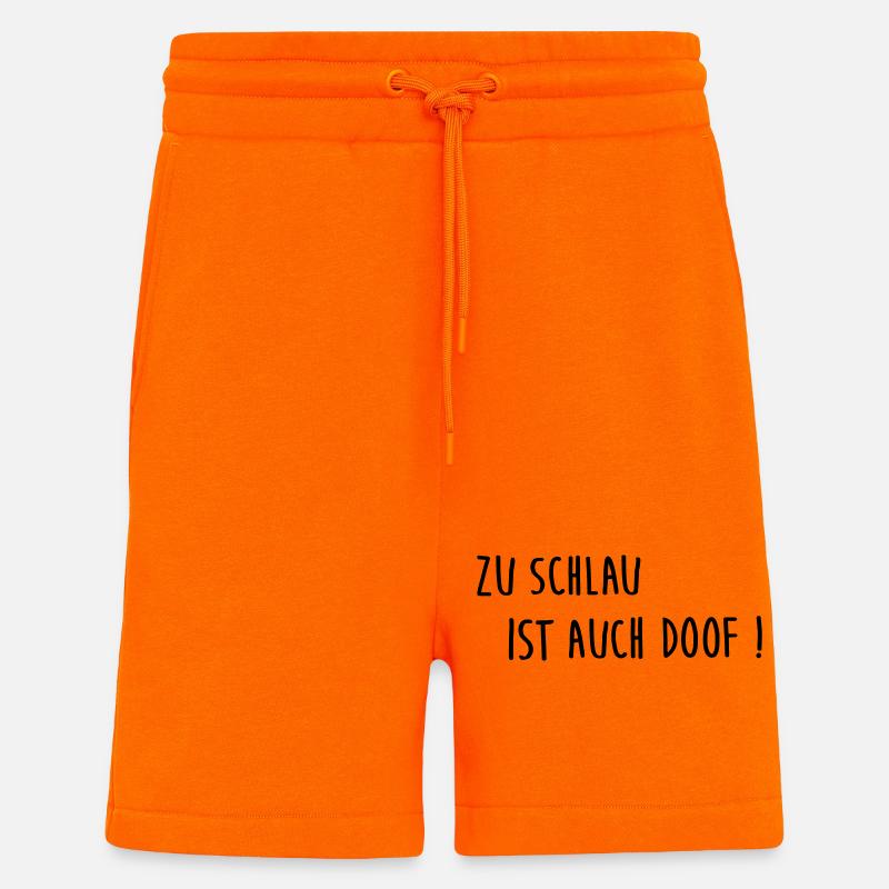 Trop intelligent, c’est aussi stupide - Short bio décontracté fabriqué en UE - SUNSET ORANGE