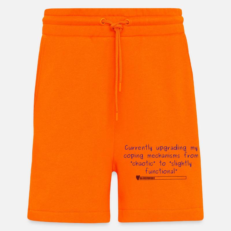 Chaotic to Slightly Functional Coping design - Shorts - made by SPREAD - SUNSET ORANGE