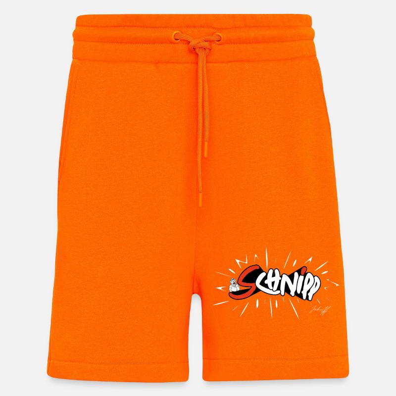 Sweat à capuche Schnipp - Short bio décontracté fabriqué en UE - SUNSET ORANGE