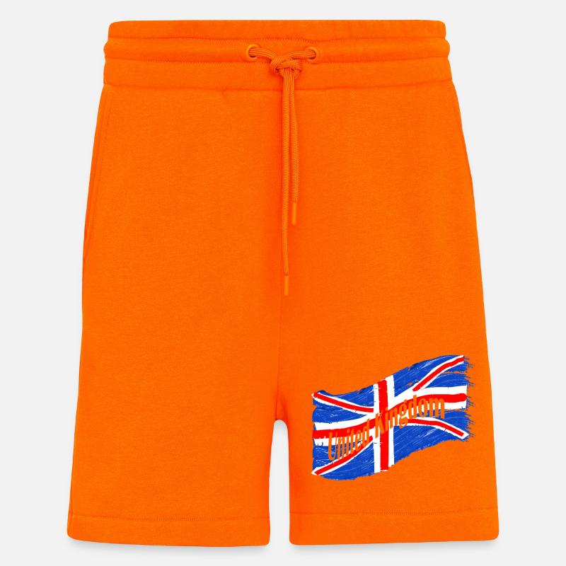 Drapeau de l’Angleterre - Short bio décontracté fabriqué en UE - SUNSET ORANGE
