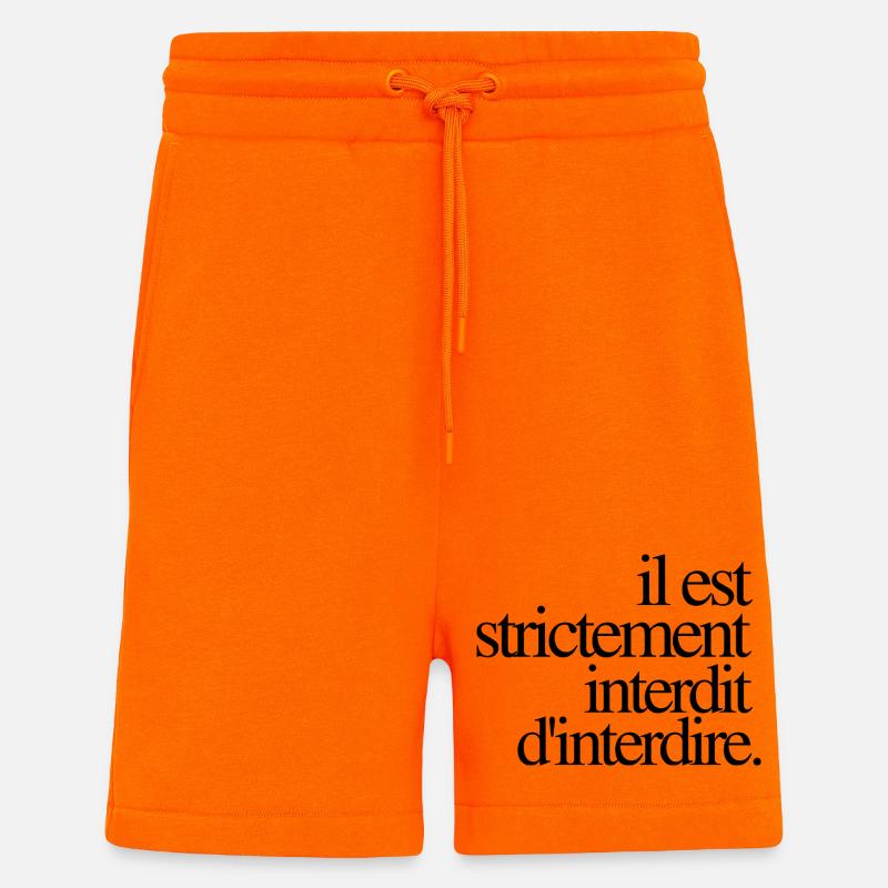 Il est strictement interdit d’interdire - Short bio décontracté fabriqué en UE - SUNSET ORANGE