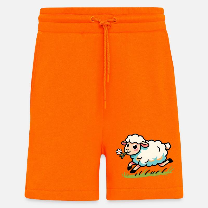 Lammhammel auf der Wiese - Shorts - made by SPREAD - SUNSET ORANGE
