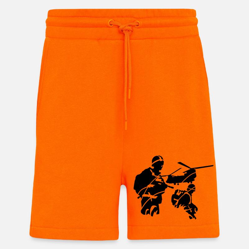 armée - Short bio décontracté fabriqué en UE - SUNSET ORANGE