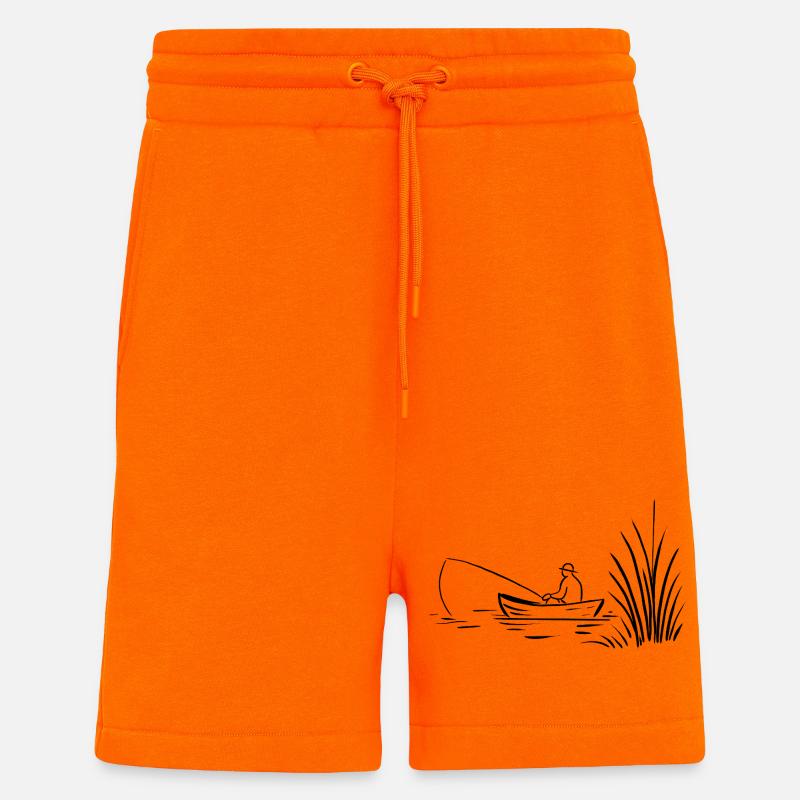Angler im Boot am See - Shorts - made by SPREAD - SUNSET ORANGE
