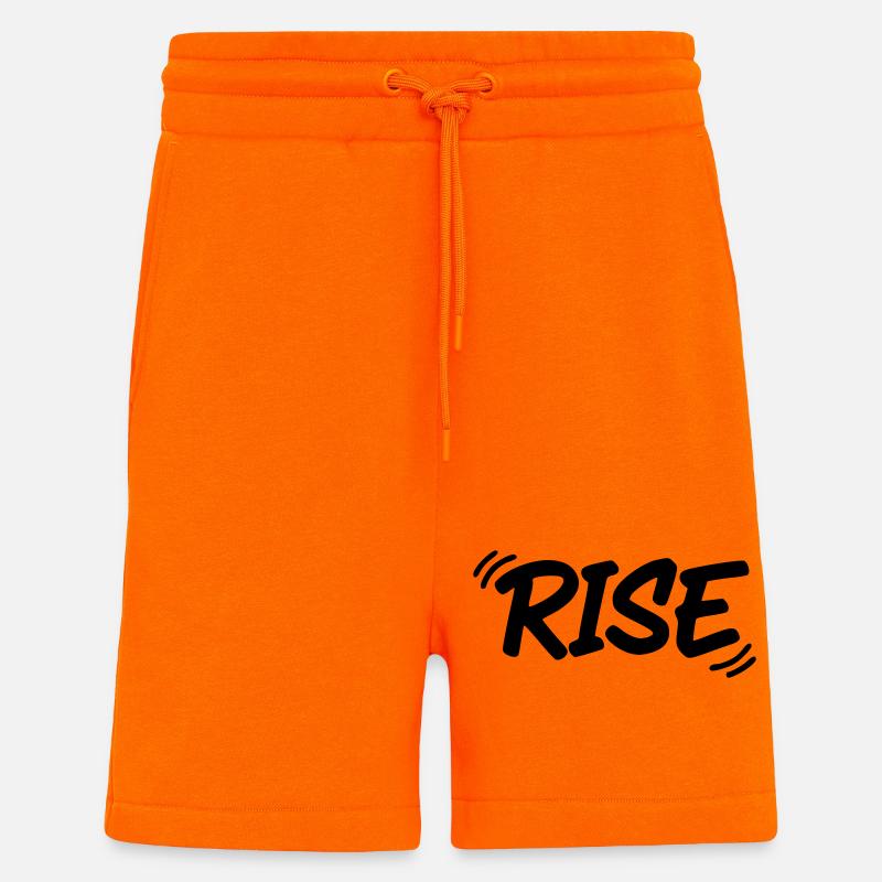 MONTÉE | Lettrage graffiti de motivation - Short bio décontracté fabriqué en UE - SUNSET ORANGE