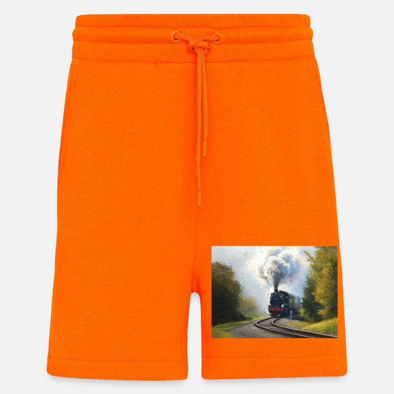 Herbstliche Dampfeisenbahn im Wald - Shorts - made by SPREAD - SUNSET ORANGE