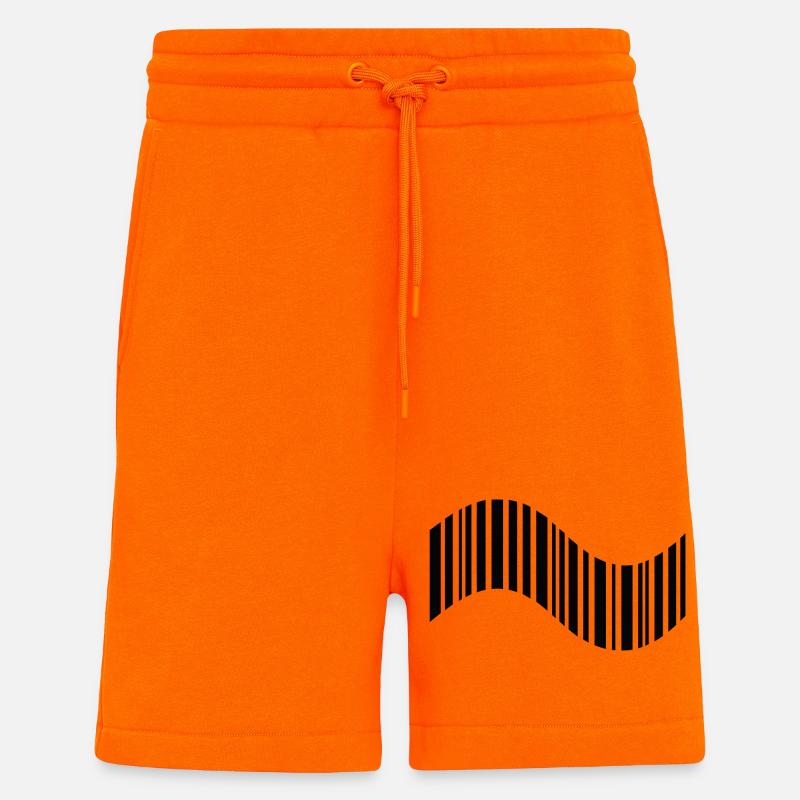 Barcode in Wellenform - Shorts - made by SPREAD - SUNSET ORANGE