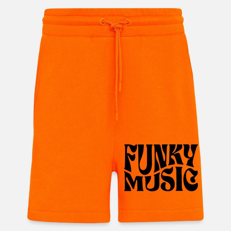 Funky music typographic design - Shorts - made by SPREAD - SUNSET ORANGE