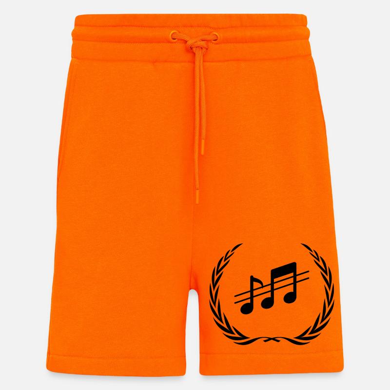Couronne de notes de musique - Short bio décontracté fabriqué en UE - SUNSET ORANGE