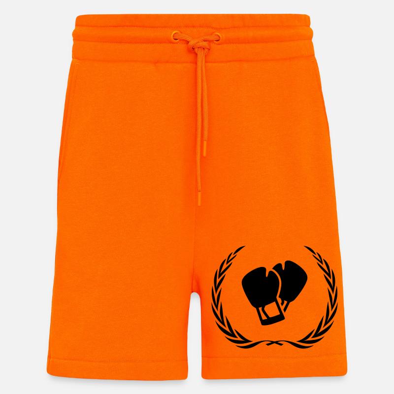 Couronne de gants de boxe - Short bio décontracté fabriqué en UE - SUNSET ORANGE