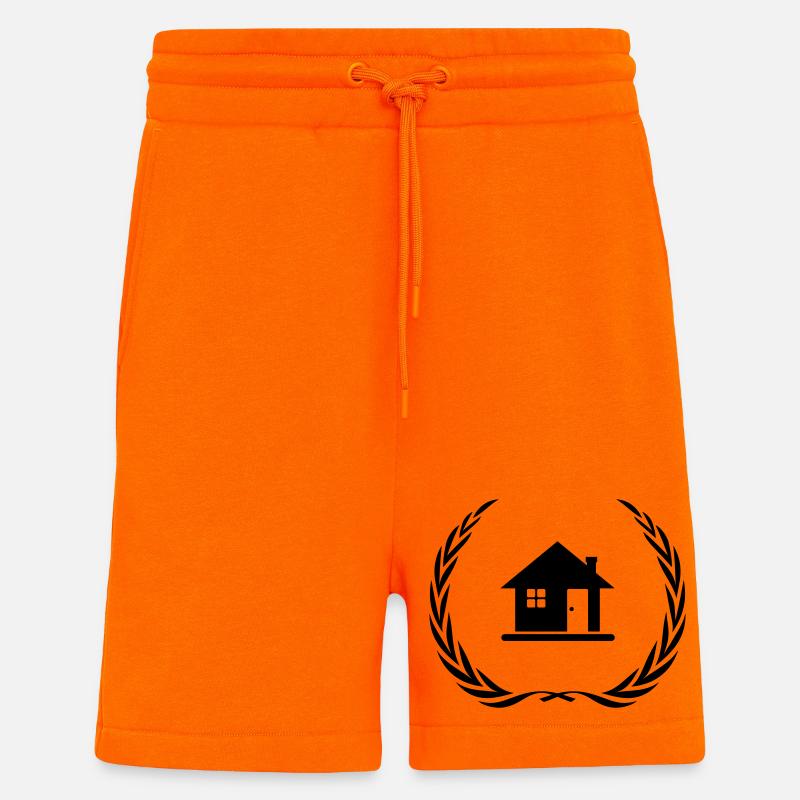 Symbole de la maison Maison Couronne - Short bio décontracté fabriqué en UE - SUNSET ORANGE