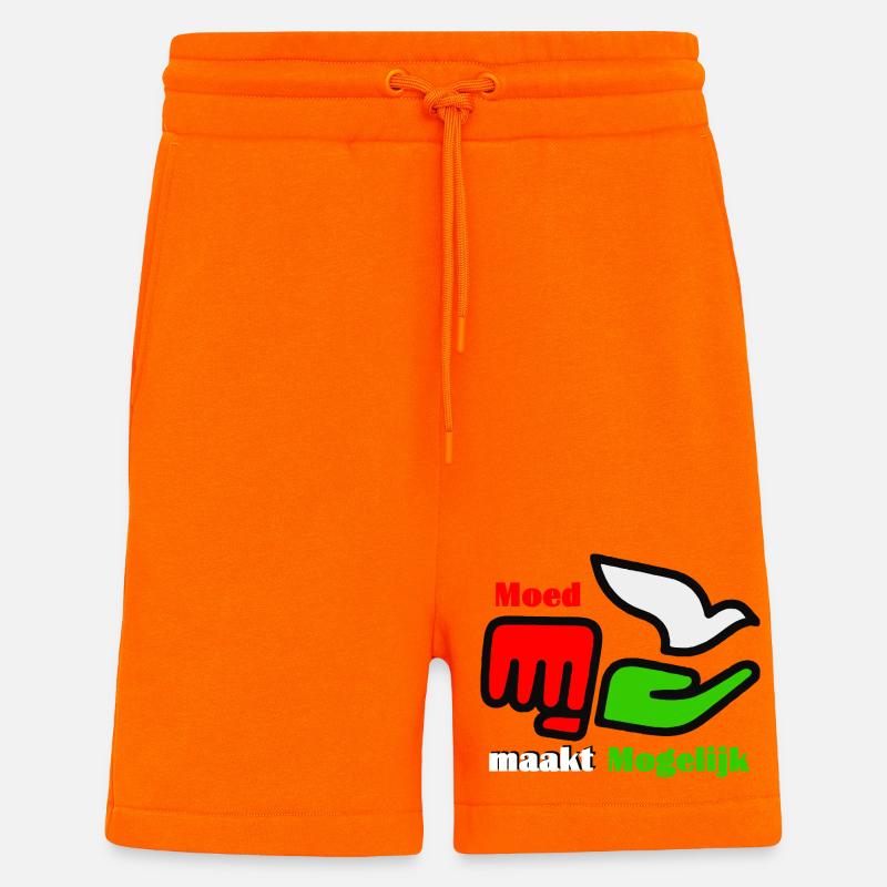 Le courage rend possible Logo - Short bio décontracté fabriqué en UE - SUNSET ORANGE