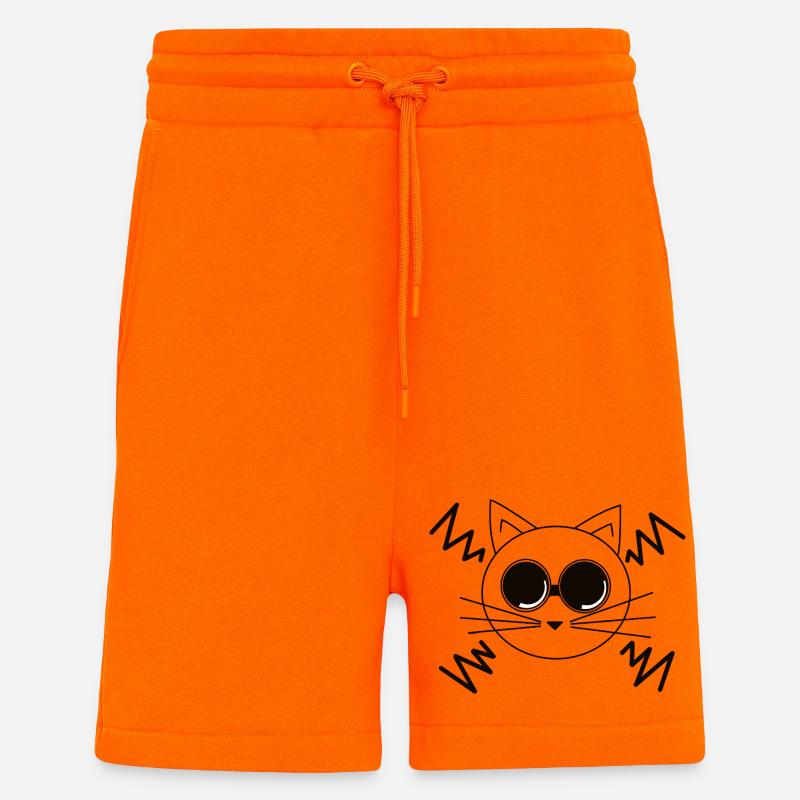 Chat de l’espace - Short bio décontracté fabriqué en UE - SUNSET ORANGE