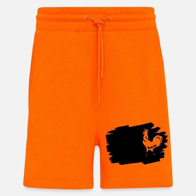 Midnight Glyphs Emblem - Shorts - made by SPREAD - SUNSET ORANGE