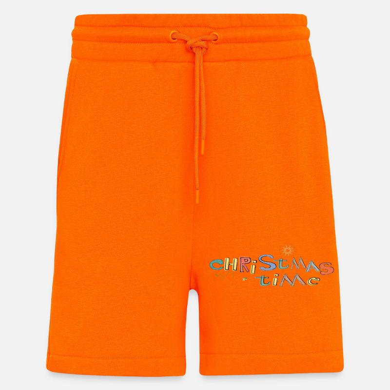 Période de Noël - Short bio décontracté fabriqué en UE - SUNSET ORANGE