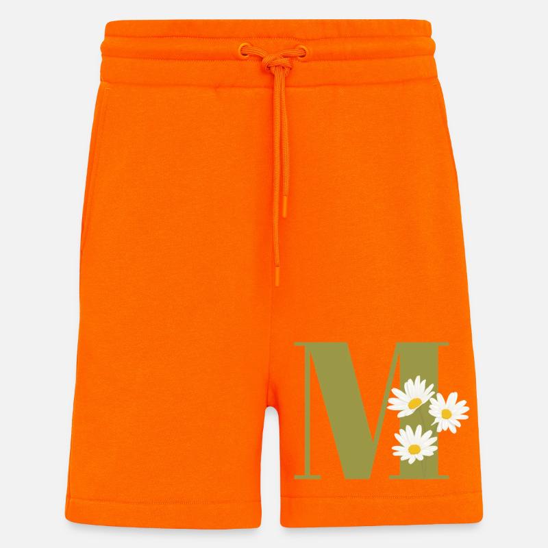 Buchstabe m grüne Gänseblümchen - Shorts - made by SPREAD - SUNSET ORANGE