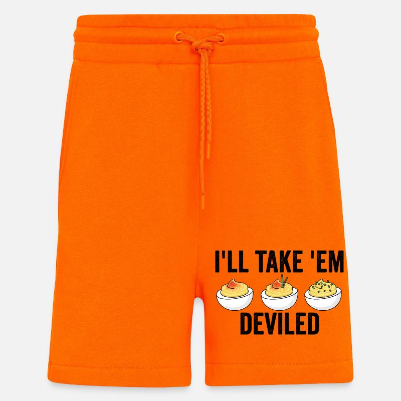 I'll take them, devilish Thanksgiving eggs - Shorts - made by SPREAD - SUNSET ORANGE