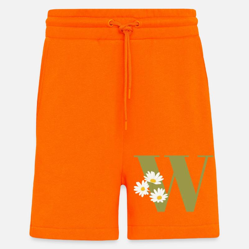 Buchstabe w Grüne Gänseblümchen - Shorts - made by SPREAD - SUNSET ORANGE