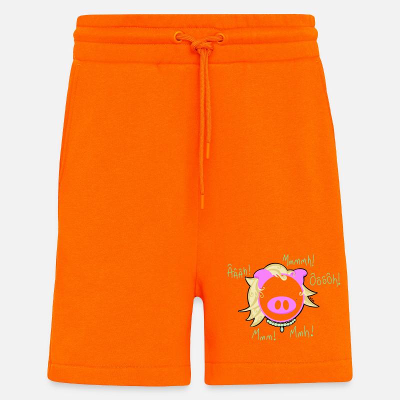 Cochon Glam’ Explosion - Short bio décontracté fabriqué en UE - SUNSET ORANGE