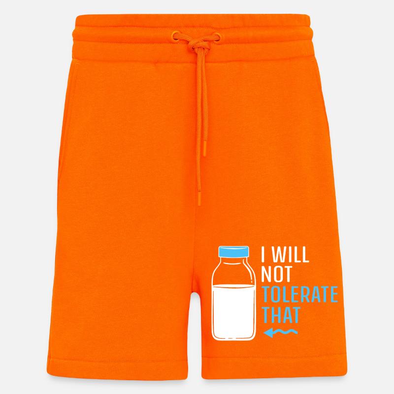 Flatulence au lactose au lait - Short bio décontracté fabriqué en UE - SUNSET ORANGE
