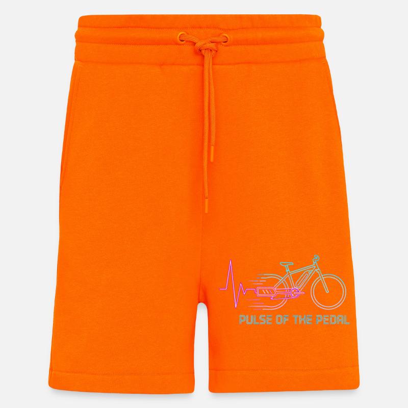 Neon Pulse Bicycle Graphic - Shorts - made by SPREAD - SUNSET ORANGE