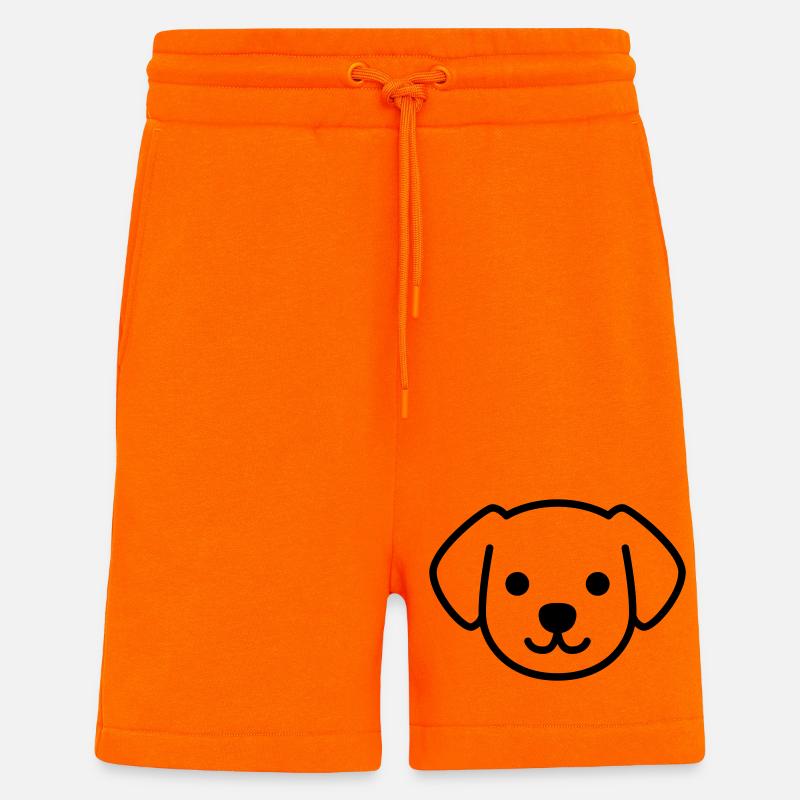 Face de chiot - Short bio décontracté fabriqué en UE - SUNSET ORANGE