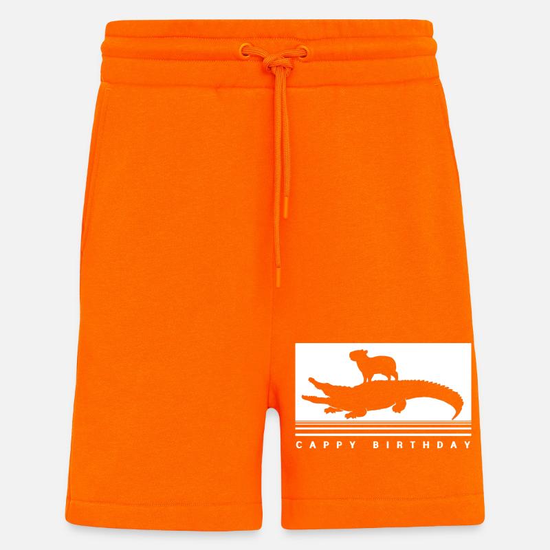 Joyeux anniversaire Capybara Joyeux anniversaire - Short bio décontracté fabriqué en UE - SUNSET ORANGE