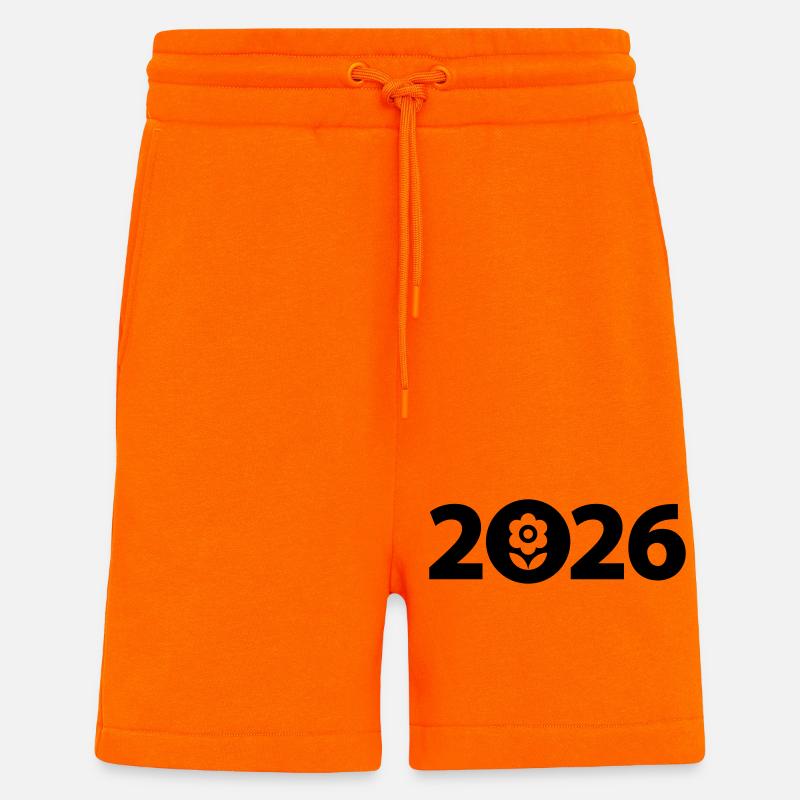 Jardinier 2026, Jardin 2026, Fleuriste 2026 - Short bio décontracté fabriqué en UE - SUNSET ORANGE