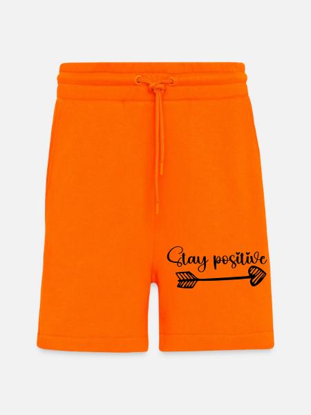 Reste positif, cœur - Short bio décontracté fabriqué en UE - SUNSET ORANGE
