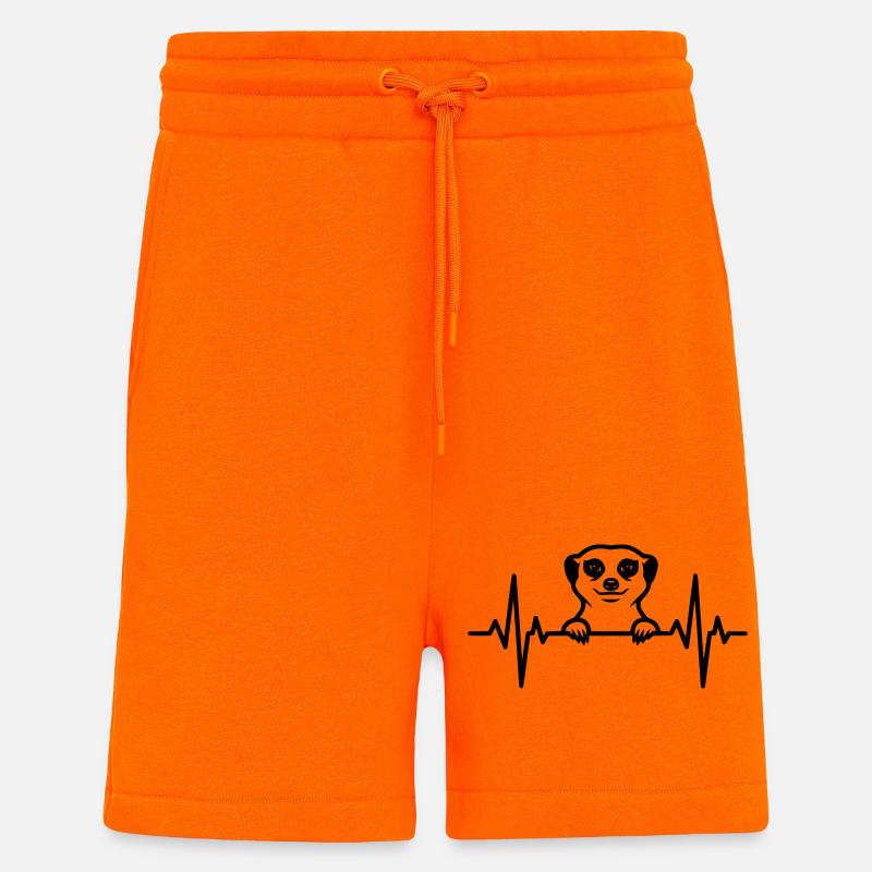 Erdmännchen Herzschlag Illustration - Shorts - made by SPREAD - SUNSET ORANGE