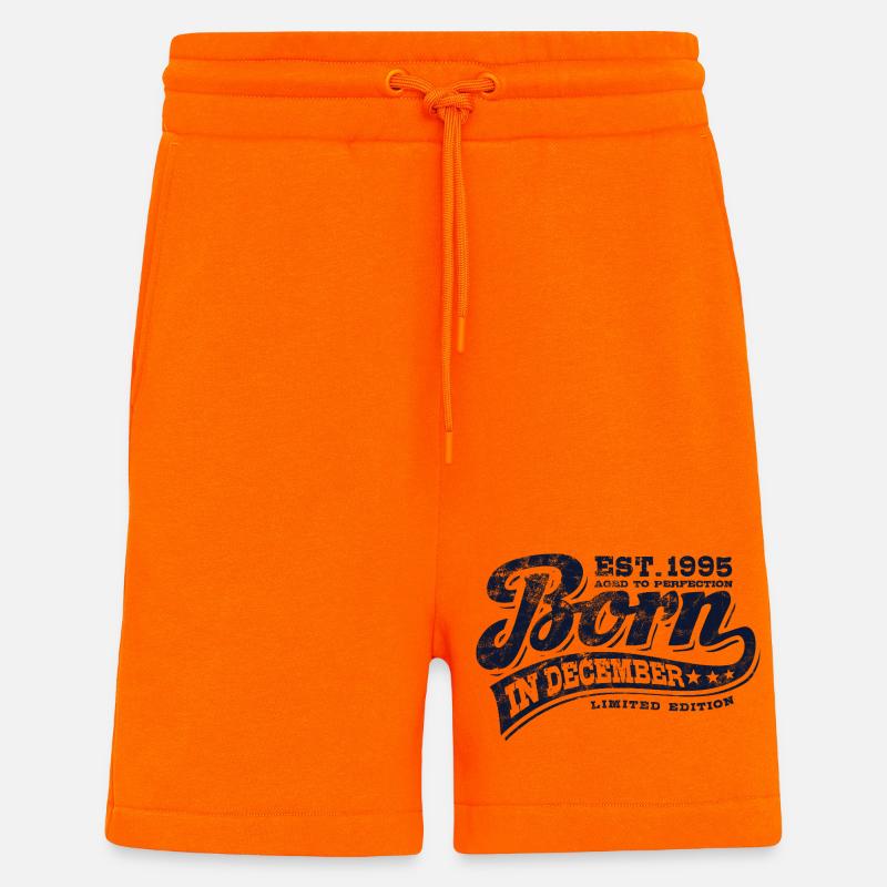Né en décembre 1995 - Anniversaire - Cadeau - Short bio décontracté fabriqué en UE - SUNSET ORANGE