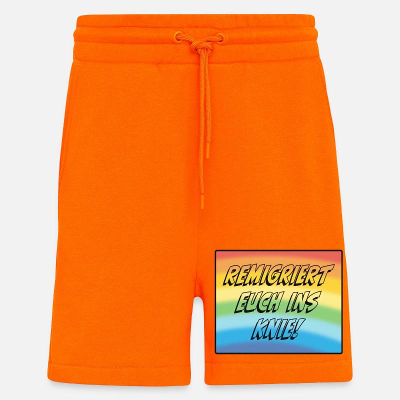 Remigriert Euch Ins Knie! - Shorts - made by SPREAD - SUNSET ORANGE
