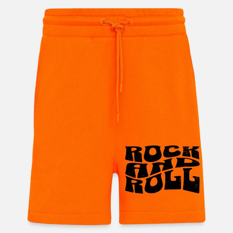 Conception du logo Rock and Roll - Short bio décontracté fabriqué en UE - SUNSET ORANGE
