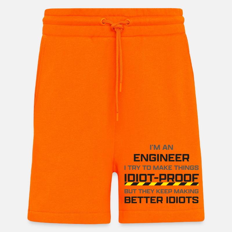 Engineer: making thinks idiot-proof - Shorts - made by SPREAD - SUNSET ORANGE