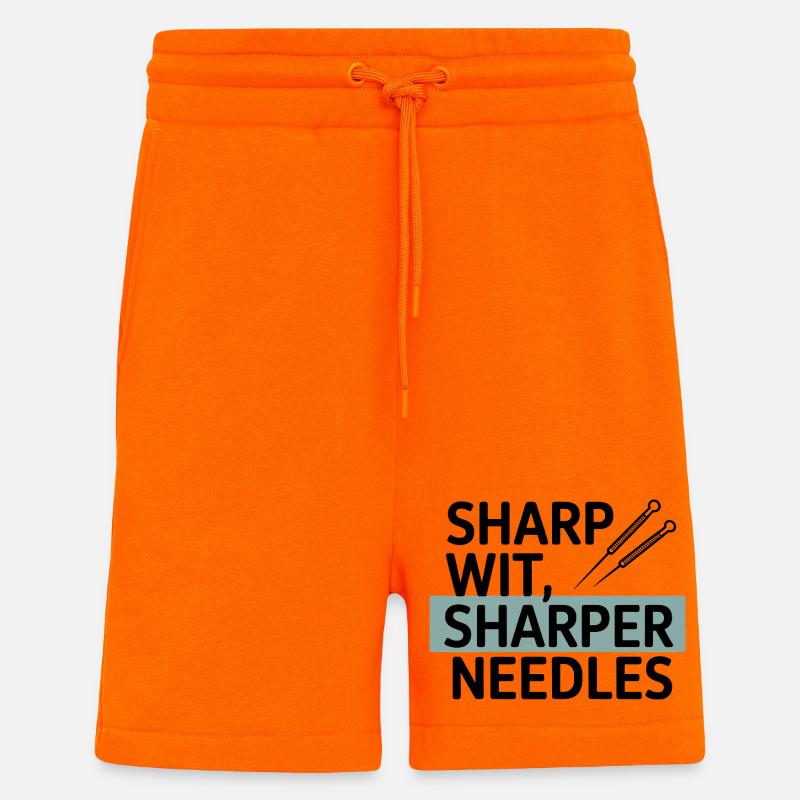Sharp Wit Sharper Needles Acupuncturist Profession - Shorts - made by SPREAD - SUNSET ORANGE