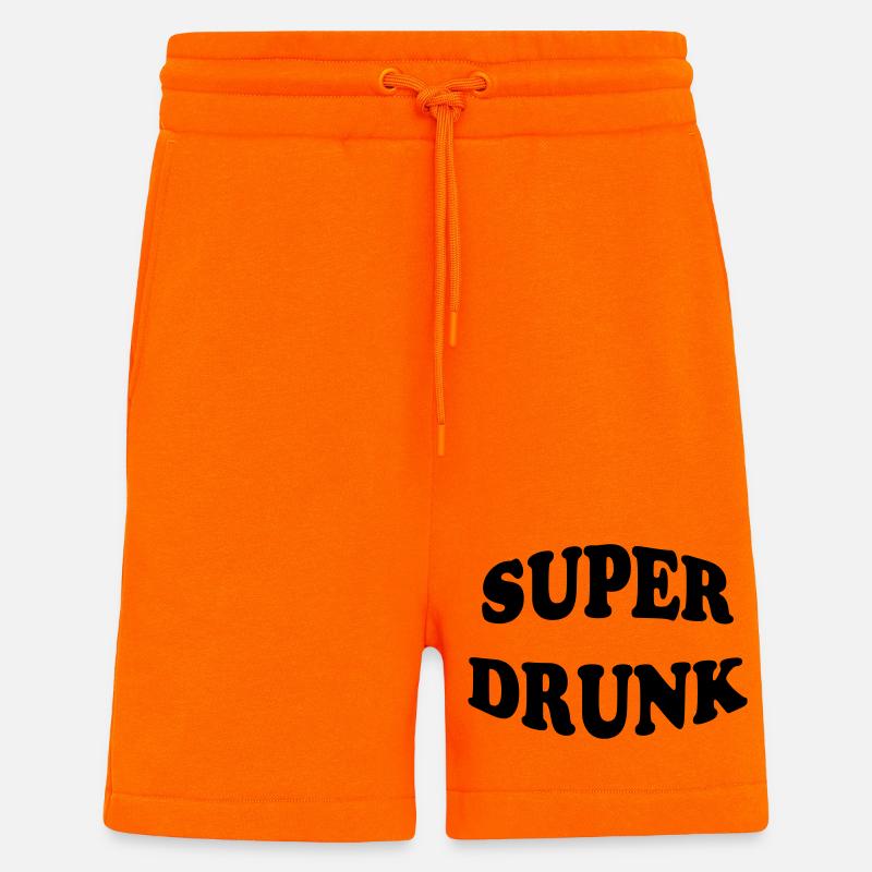 Super Drunk - alcool - Short bio décontracté fabriqué en UE - SUNSET ORANGE