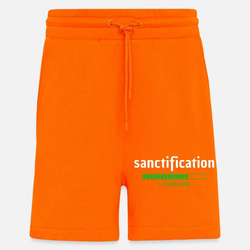 Sanctification - Heiligung - chargement - christlich - Short bio décontracté fabriqué en UE - SUNSET ORANGE
