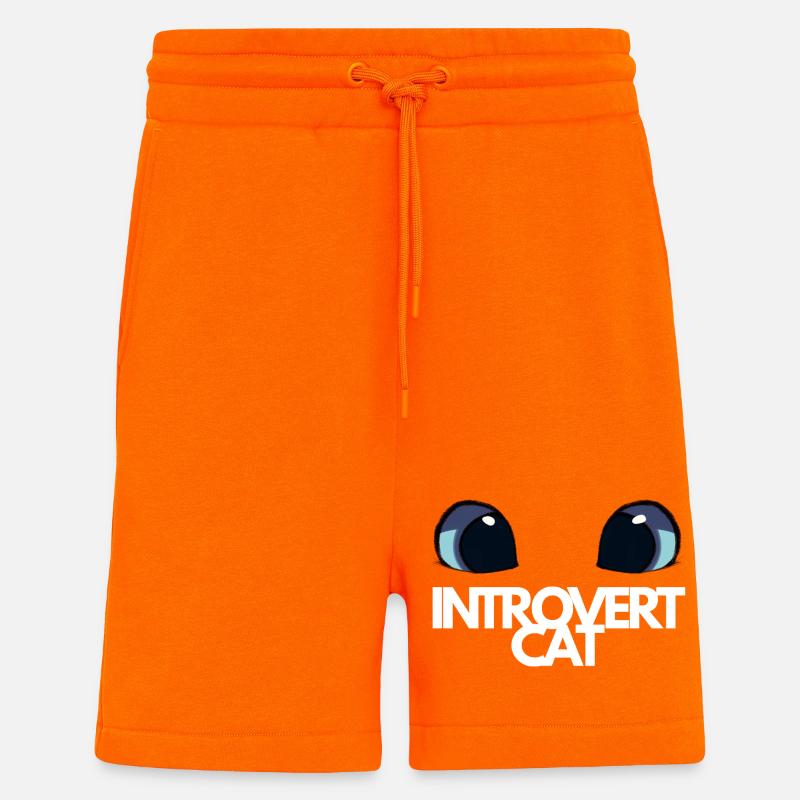 Chat Introvert Yeux Bleus - Short bio décontracté fabriqué en UE - SUNSET ORANGE