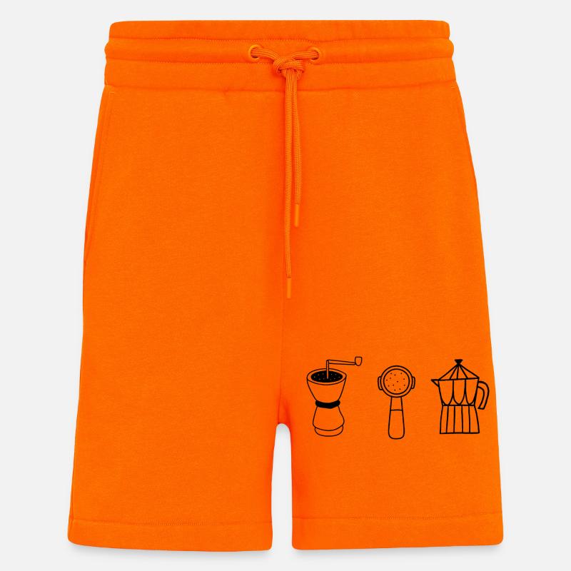 Évolution café  - Short bio décontracté fabriqué en UE - SUNSET ORANGE