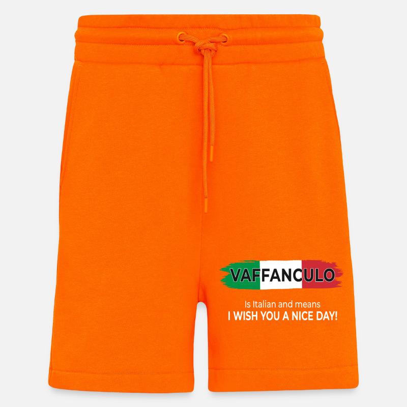 Vaffanculo – Bonne journée ! - Short bio décontracté fabriqué en UE - SUNSET ORANGE