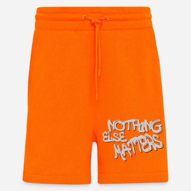 Graffiti-Zitat-Typografie: Fetter grauer Slogan - Shorts - made by SPREAD - SUNSET ORANGE