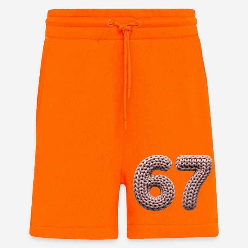 67 Memes – Pink Knitting Pattern Number - Shorts - made by SPREAD - SUNSET ORANGE