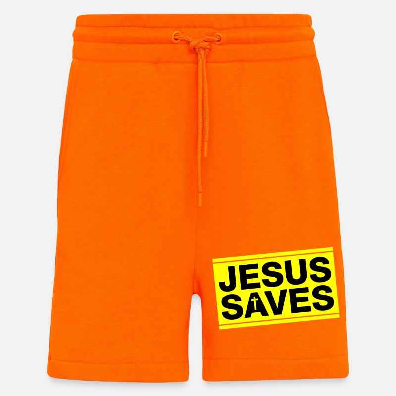 Jesus Rettet Spruch Christlich - Shorts - made by SPREAD - SUNSET ORANGE