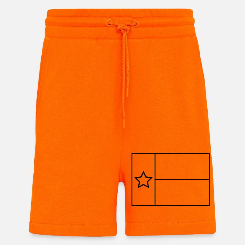 Profil du drapeau du Texas - Short bio décontracté fabriqué en UE - SUNSET ORANGE