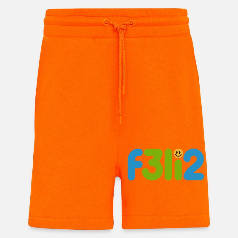 F3li2 Buntes Glyphen-Logo - Shorts - made by SPREAD - SUNSET ORANGE