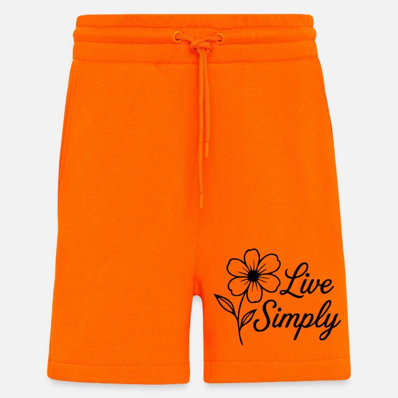 Vivre simplement - Short bio décontracté fabriqué en UE - SUNSET ORANGE