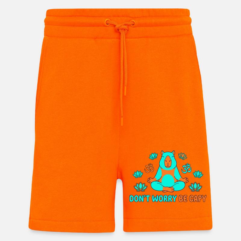 Don't Worry Be Capy Yoga - Shorts - made by SPREAD - SUNSET ORANGE