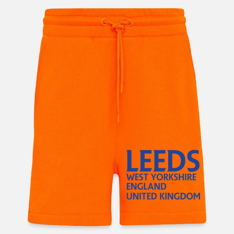 Leeds – Angleterre Conception des paroles - Short bio décontracté fabriqué en UE - SUNSET ORANGE