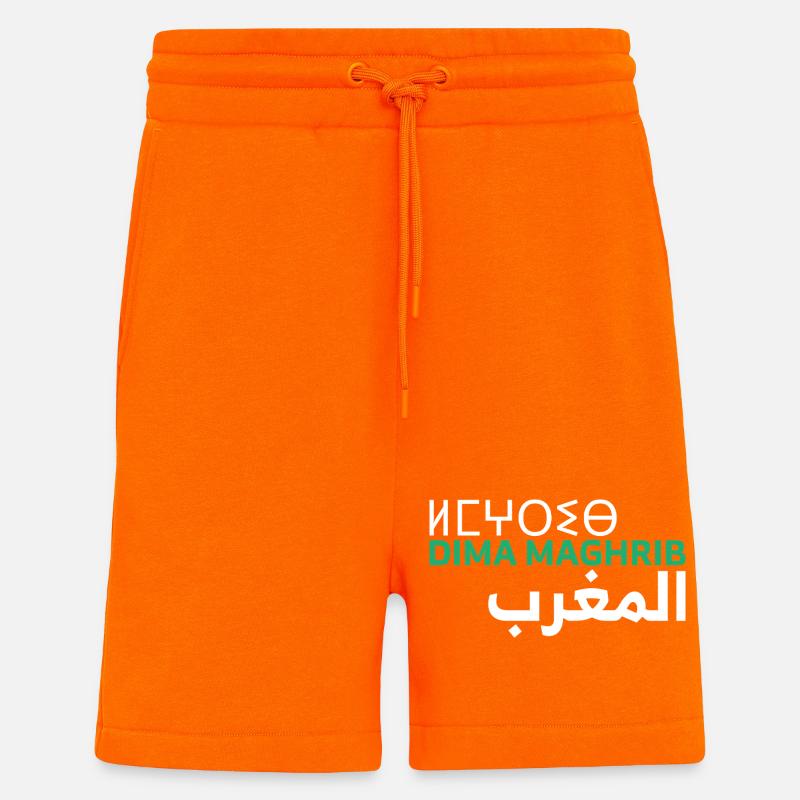 Dima Maghrib Maroc Almaghrib Al-Maghrib Maghreb - Short bio décontracté fabriqué en UE - SUNSET ORANGE